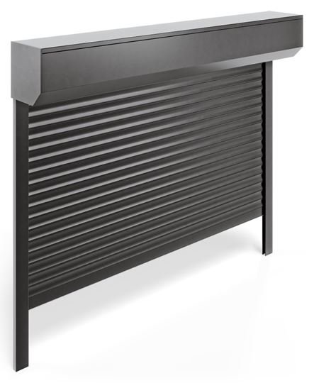 Brama rolowana z aluminiowym pancerzem w skrzynce