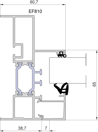 Aliplast Ecofutural – Rama monoblok 60,7 mm · głębokość 97 mm