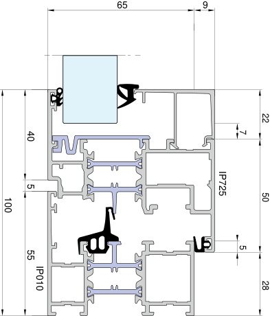 Aliplast Imperial – Rama 55 mm · skrzydło 72 mm