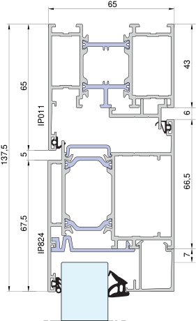 Aliplast Imperial – Rama drzwiowa 65 mm · skrzydło drzwiowe 88,5 mm