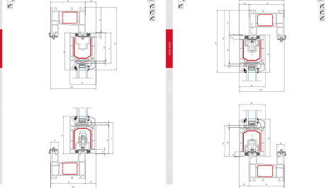 Multi Slide – Schemat A - Przekrój pionowy · Rama 66 mm · Skrzydło 86 mm
