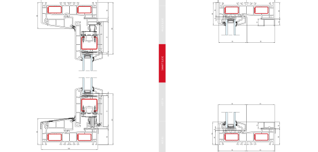 Smart Slide – Schemat A - Przekrój pionowy · Rama 56 mm · Skrzydło 97 mm